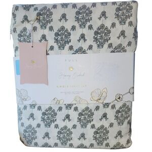 NWT Honey Orchid Full 6 Piece Sheet Set Floral Print Bedding Cream